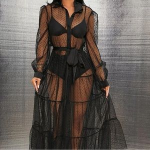 Brand new Donny mesh belted dress without undergarments